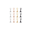 DICOSMETIC 12Pcs 4 Colors Brass Micro Pave Clear Cubic Zirconia Charms ZIRC-DC0001-18-6