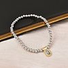 Brass Oval Charms Bracelets BJEW-B148-03A-01-3