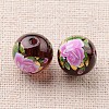 Flower Picture Printed Glass Round Beads GLAA-J088-12mm-A08-2