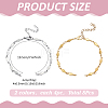 8Pcs 2 Colors 304 Stainless Steel Rhombus Link Chain Bracelet Making AJEW-MA00004-2