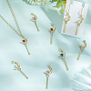 24Pcs 4 Colors Alloy Rhinestone Big Pendants FIND-SC0024-08-4