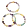 Natural Rainbow Fluorite Bamboo Stick Beaded Stretch Bracelets for Women GG-CBA3F02-03-4