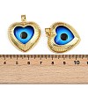 Eye Theme Brass Glass Pendants KK-L244-03G-02-3