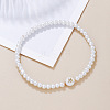 Plastic Pearl Round Beaded Stretch Bracelets for Women WGC81DB-13-1