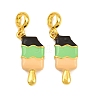 Brass Enamel European Dangle Charms KK-CBAEBFB-18G-02-1