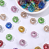 100Pcs UV Plated ABS Bead Caps OACR-SP0002-20-7