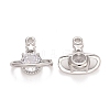 Rack Plating Brass Micro Pave Clear Cubic Zirconia Charms KK-E267-11P-2