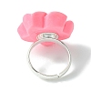 5Pcs 5 Colors Plumeria Flower Resin Finger Rings Set RJEW-JR00640-S-2