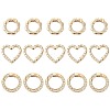 15Pcs 3 Styles Zinc Alloy Spring Gate Rings FIND-CJ0004-77-1