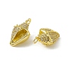 Rack Plating Brass Micro Pave Cubic Zirconia Pendants KK-C007-30G-3