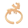 Christmas Deer Alloy Open Cuff Rings for Women RJEW-C106-01A-KCG-3