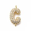 Brass Micro Pave Cubic Zirconia Links KK-I717-04C-1