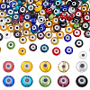 200Pcs 10 Colors Handmade Evil Eye Lampwork Beads LAMP-ME0001-15-1