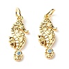 Brass Micro Pave Light Blue Cubic Zirconia Pendants X-ZIRC-P094-16G-RS-2