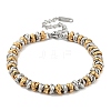 304 Stainless Steel Ring Link Chain Bracelets for Women BJEW-Z084-01GP-4