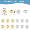 100Pcs 2 Colors Brass Spacer Beads FIND-UN0015-57-3