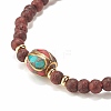 2Pcs 2 Style Natural Dracaena Draco(Dragon Tree) Wood & Mixed Gemstone Stretch Bracelets Set for Women BJEW-JB07939-7