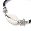 Natural Cowrie Shell Braided Bead Bracelets for Women BJEW-JB11765-01-3