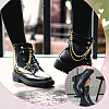 4Pcs Iron Rhinestone & Brass Boot Strap Chains and 2Pcs Heart Alloy Enamel Shoes Charms HJEW-DR00260-5