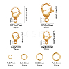 Brass Lobster Claw Clasps and Open Jump Rings KK-SC0001-41G-5