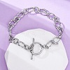 304 Stainless Steel Twisted Ovel Link Chain Bracelets for Women BJEW-A036-09P-2
