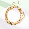304 Stainless Steel Beads Multi-strand Bracelets LS-BJEW-K287-01G-2