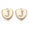 Brass Micro Pave Clear Cubic Zirconia Charms KK-N231-234J-NF-1