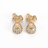 Brass Micro Pave Clear Cubic Zirconia Charms KK-S356-452-NF-1