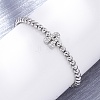 Brass Round Beads Stretch Bracelets BJEW-A034-05P-6