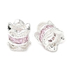 Brass Micro Pave Cubic Zirconia European Beads KK-A254-26S-02-1