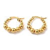 PVD Vacuum Plating 304 Stainless Steel Beaded Hoop Earrings for Women EJEW-F319-03G-1