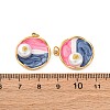 304 Stainless Steel Enamel Pendants STAS-U061-44G-3