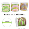   4 Rolls 4 Colors Segment Dyed Nylon Thread Cord NWIR-PH0002-14B-2