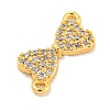 Brass Micro Pave Clear Cubic Zirconia Connector Charms KK-P275-36A-G-2