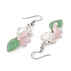 Flower 304 Stainless Steel Handmade Lampwork Dangle Earrings EJEW-JE06430-02-4