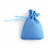 Polyester Imitation Burlap Packing Pouches Drawstring Bags ABAG-R005-9x7-20-2