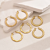 Stainless Steel Classic Elegant Irregular Texture Large Ring Hoop Earrings BQ0961-3-2