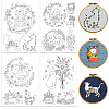 4 Sheets 11.6x8.2 Inch Stick and Stitch Embroidery Patterns DIY-WH0455-194-1