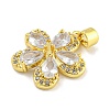 Rack Plating Brass Micro Pave Cubic Zirconia Pendants KK-G513-93G-02-2