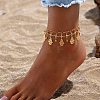 Bohemian Style Brass Rhinestone Charm Anklets YN3777-2