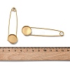 304 Stainless Steel Safety Pin Brooch Base Settings STAS-A142-02B-G-3