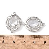 Brass with Glass Connector Charms KK-Z141-13P-4