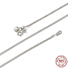 Anti-Tarnish Rhodium Plated 925 Sterling Silver Wheat Chains Necklace for Women STER-I021-02A-P-5