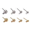 24 Pairs 4 Size 2 Colors 304 Stainless Steel Ball Post Stud Earring Findings STAS-ZZ0001-10-1