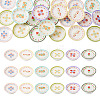 24Pcs 6 Colors Printed Opaque Resin Cabochons RESI-TA0005-28-2