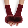 Plush Acrylic Fibers Knitting Fingerless Gloves PW-WGBA7CE-01-1