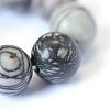 Natural Black Silk Stone/Netstone Round Bead Strands G-E334-10mm-05-4