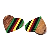 Jamaican Colour Epoxy Resin & Walnut Wood Pendants RESI-N039-122V-2