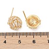 Brass Micro Pave Cubic Zirconia Stud Earring Findings KK-Z094-12G-3