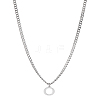 1Pc 304 Stainless Steel Letter Pendant Necklaces NJEW-LP0001-33O-P-1
